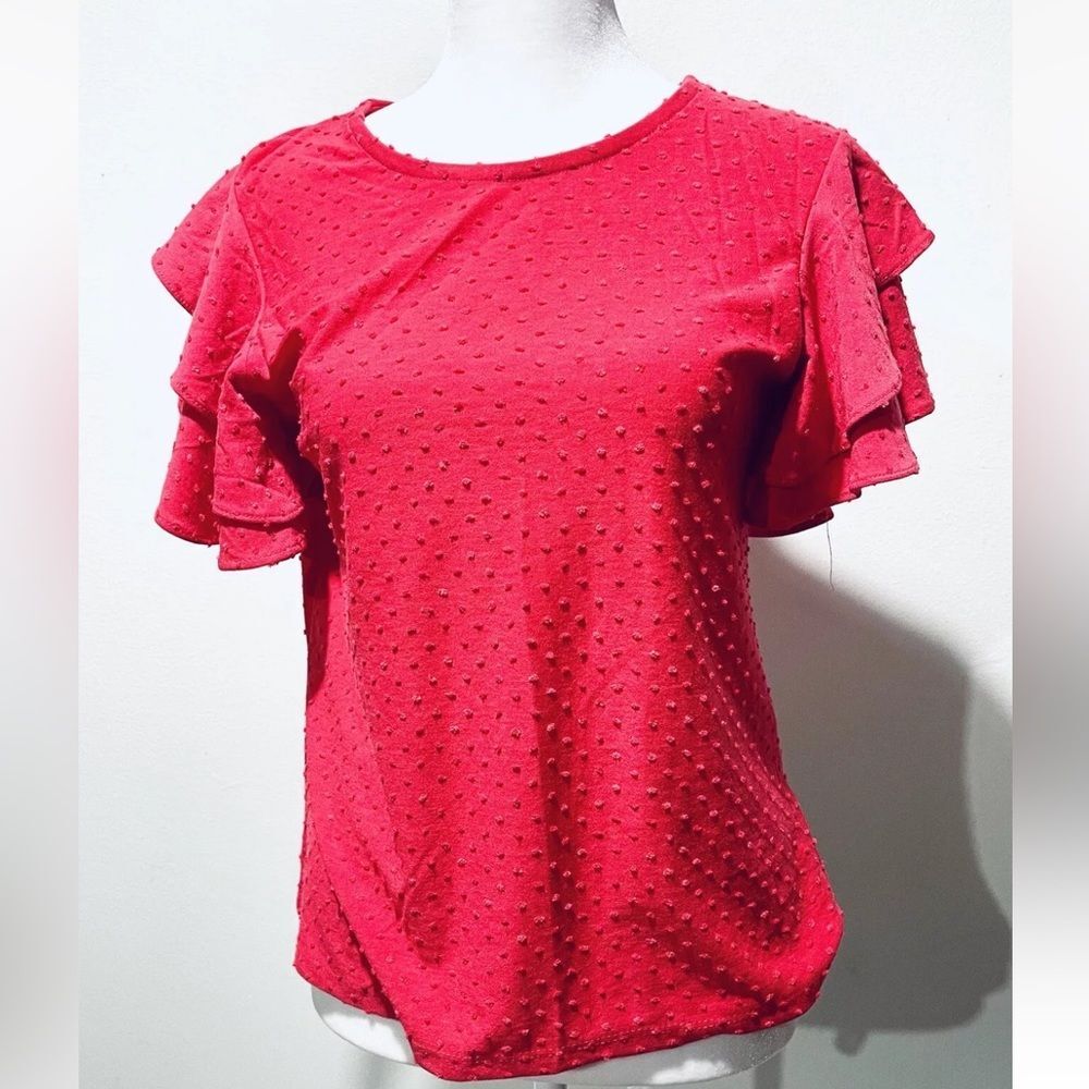 Zoey Leelo Blouse Pink Flare Sleeves Casual Spring Summer Women’s PS